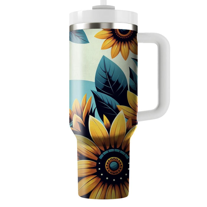 Vivid Sunflower Dreams  Personalized Tumblers