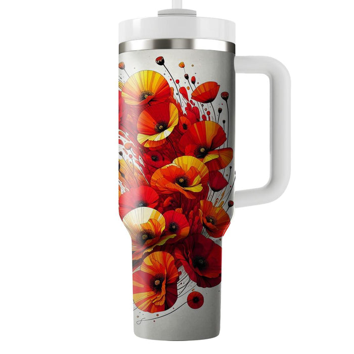 Vivid Poppy Parade  Decorative Tumblers