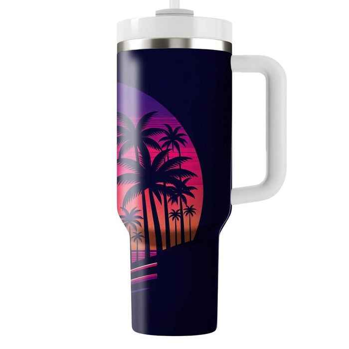 Vibrant Sunset Palms  Tumbler Cups