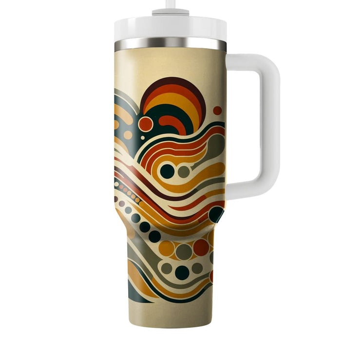 Retro Geometric Wave  Insulated Tumblers