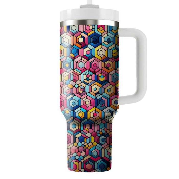 Artistic Hexagonal Mosaic  Custom Tumblers