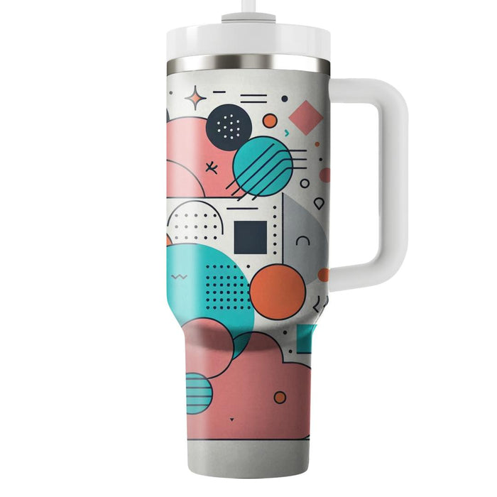 Funky Retro Line Art  Tumblers With Lids