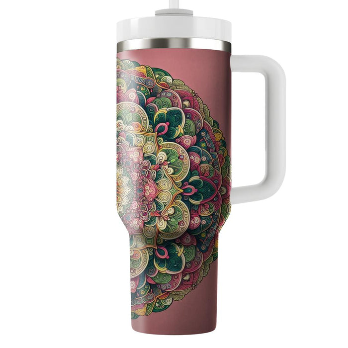 Whimsical Floral Mandala  Tumbler Cups