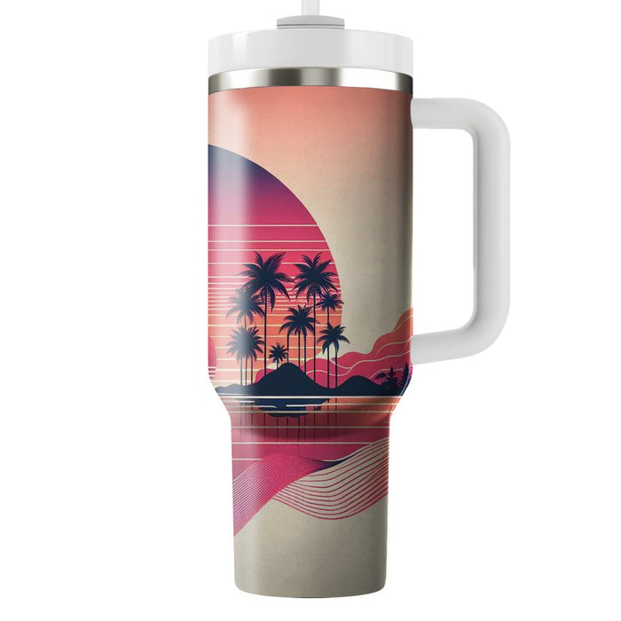 Sunset Retro Vibes  Personalized Tumblers