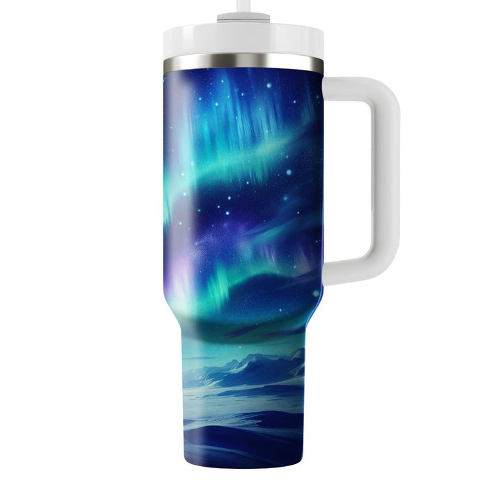 Winter Polar Night Sky Tumblers With Lids