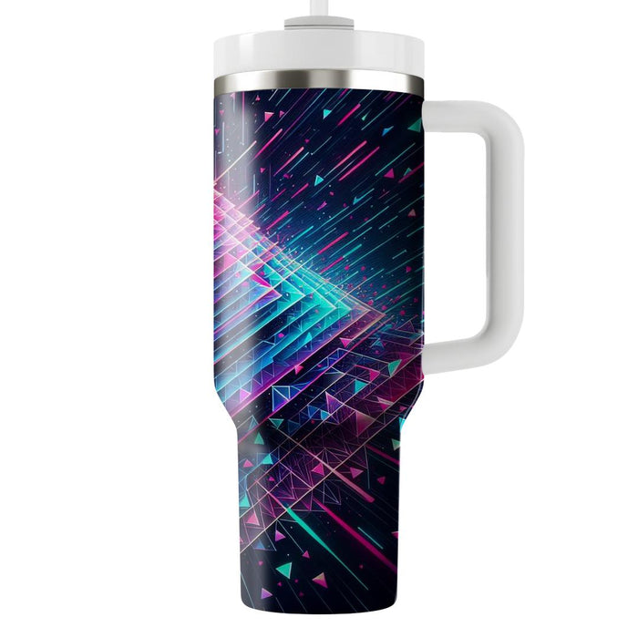 Futuristic Neon Triangles  Insulated Tumblers