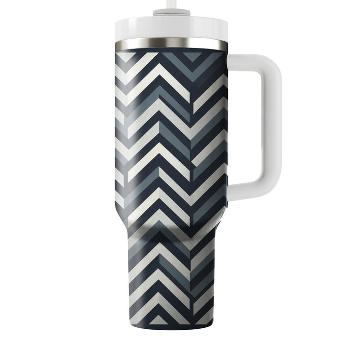 Slate Zigzag Chevron  Personalized Tumblers