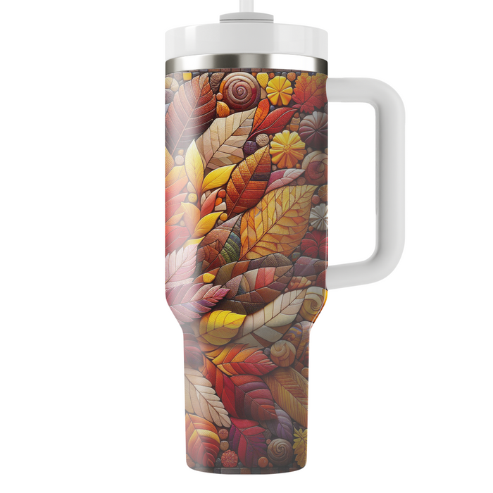 Autumn Leaf Mosaic  Personalized Tumblers