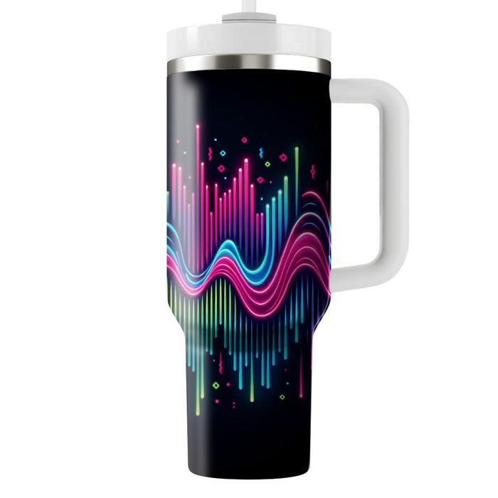 Bright Neon Waveforms  Custom Tumblers