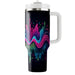 Bright Neon Waveforms  Custom Tumblers