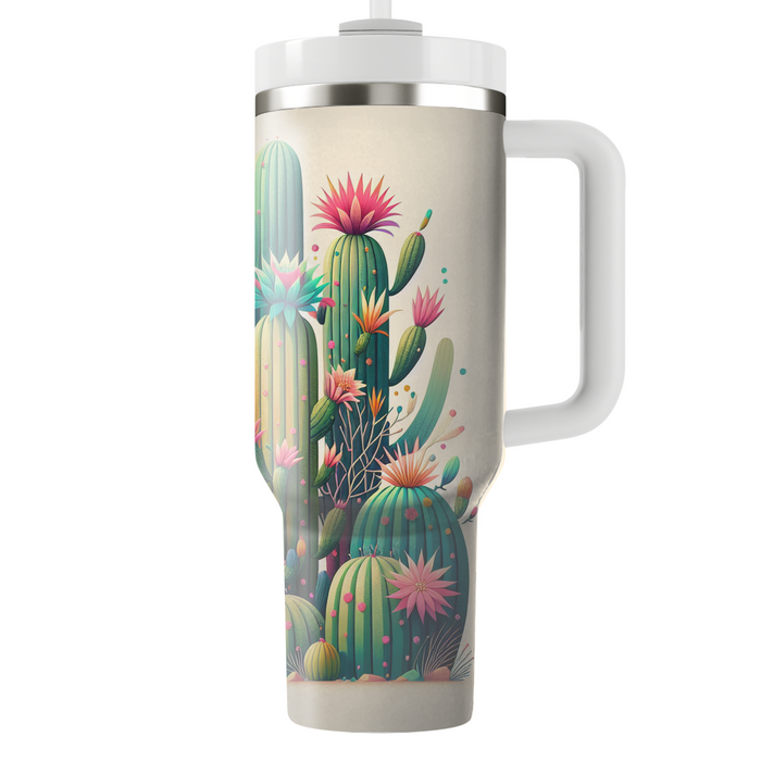 Blooming Cacti  Tumblers With Lids