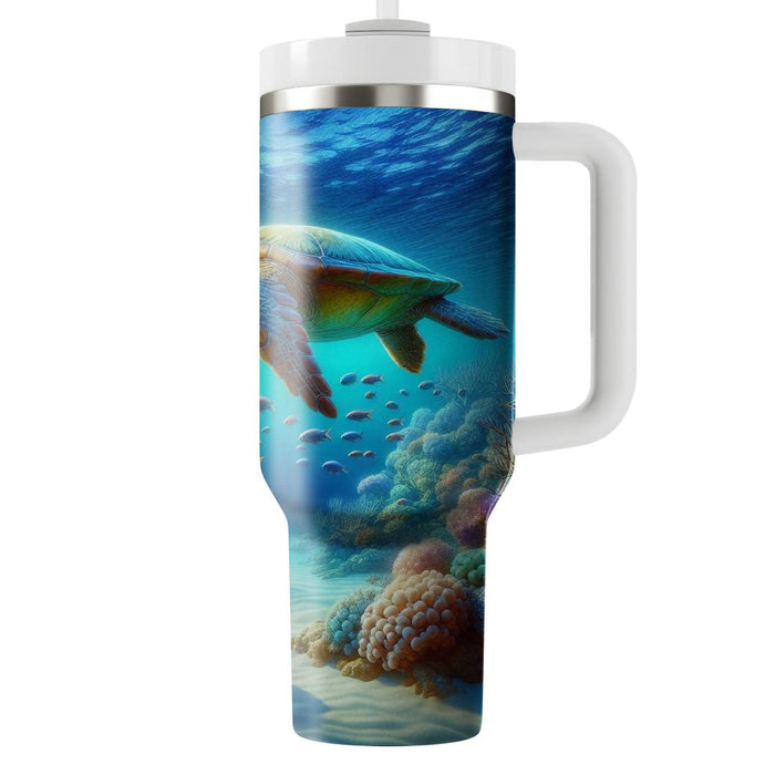 Serene Turtle Ocean  Tumbler Cups