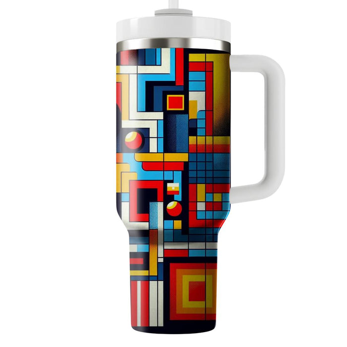 Artistic Retro Squares  Decorative Tumblers