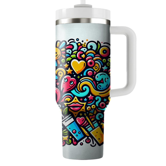 Whimsical Doodle Fun  Tumbler Cups