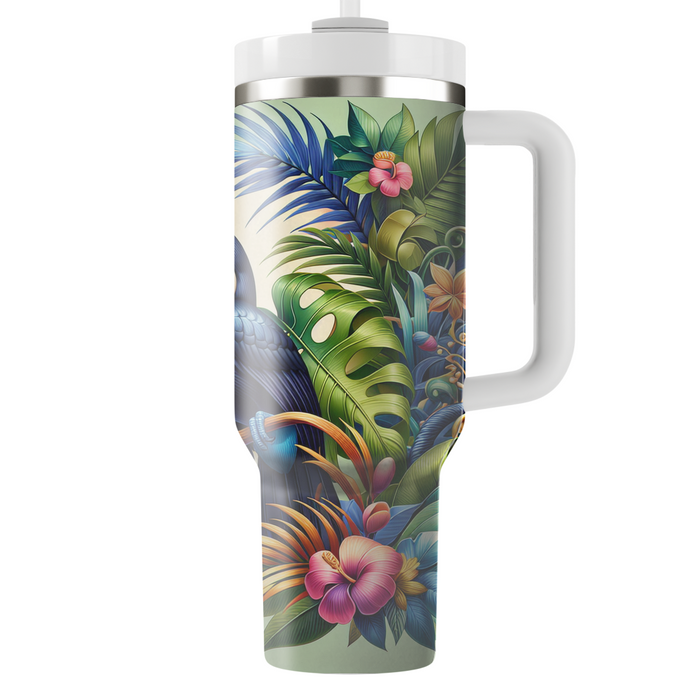 Vibrant Tropical Toucan  Personalized Tumblers