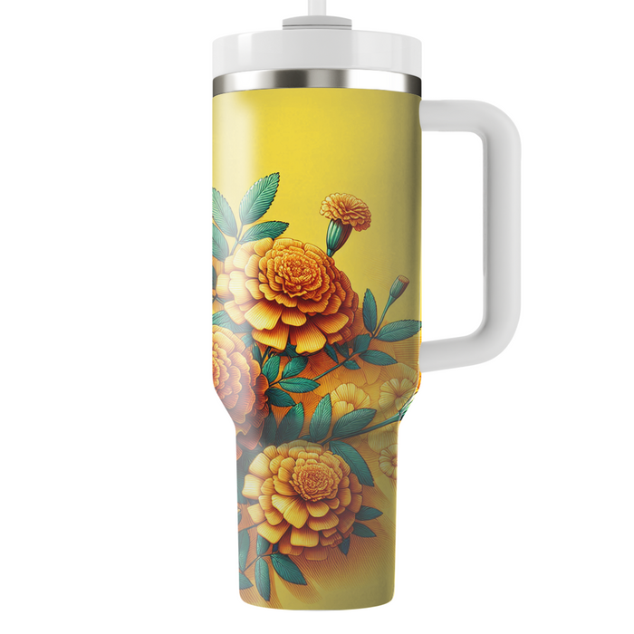 Sunlit Marigold Fields  Custom Tumblers