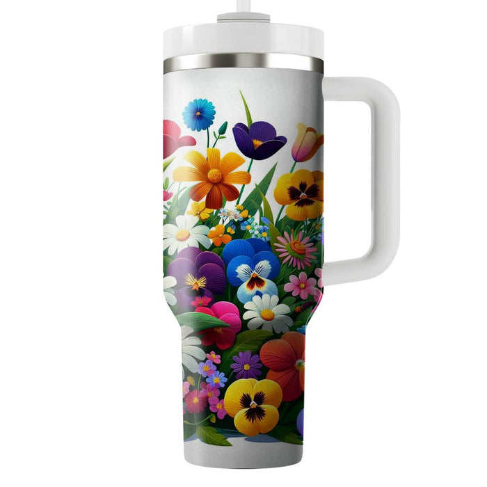 Floral Fantasy Patchwork  Tumbler Cups