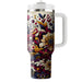 Vibrant Floral Mosaic  Tumbler Cups