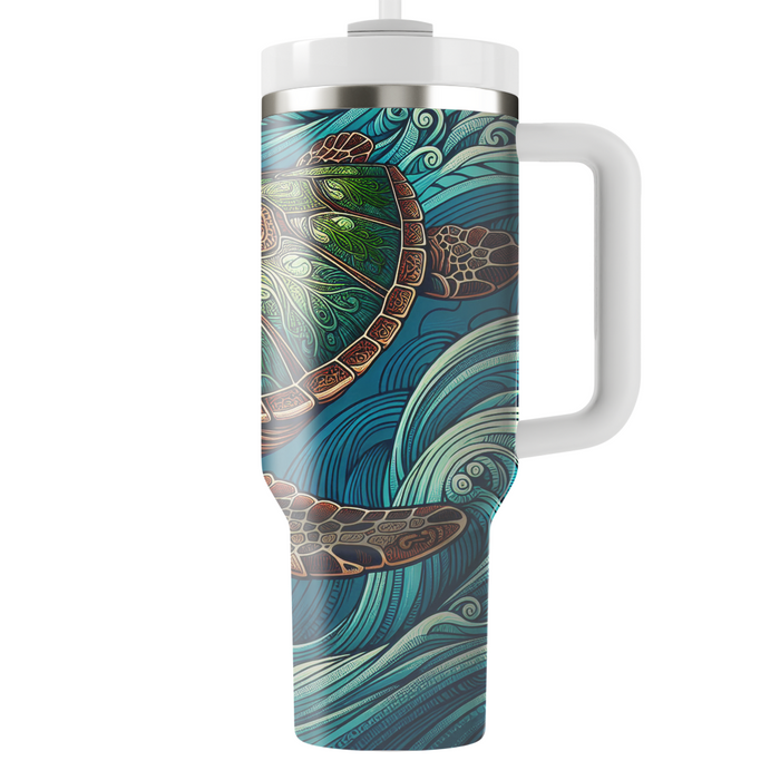 Serene Sea Turtle Voyage  Tumbler Cups