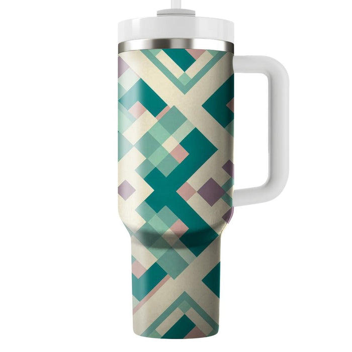 Retro Grid Pattern  Personalized Tumblers