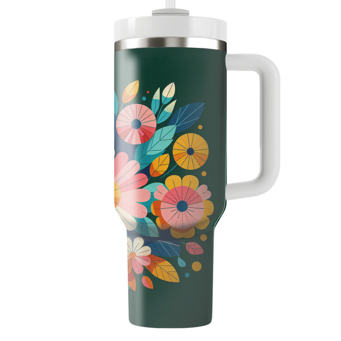 Retro Floral Groove  Custom Tumblers