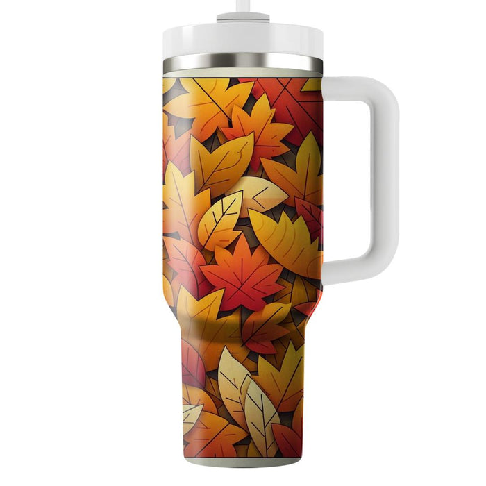 Autumn Leaf Pattern  Insulated Tumblers