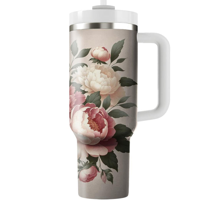 Vintage Peony Dreams  Unique Tumblers