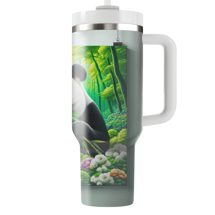 Serene Panda Retreat  Tumblers With Lids