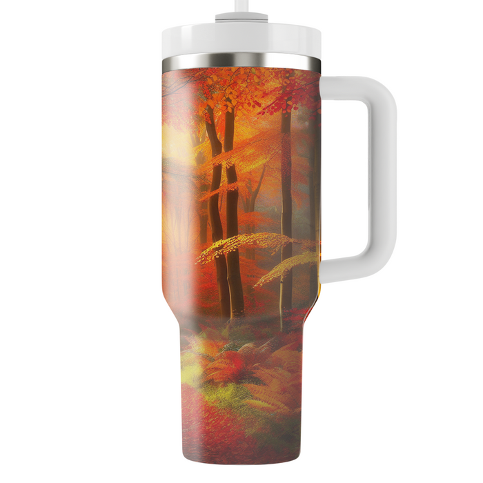 Autumn Woodland Path  Personalized Tumblers