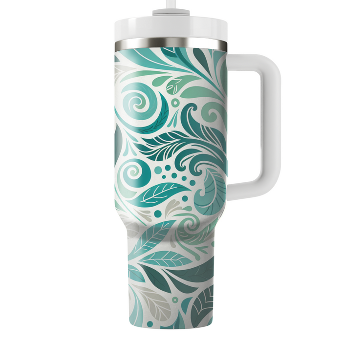 Whimsical Leafy Swirls  Unique Tumblers