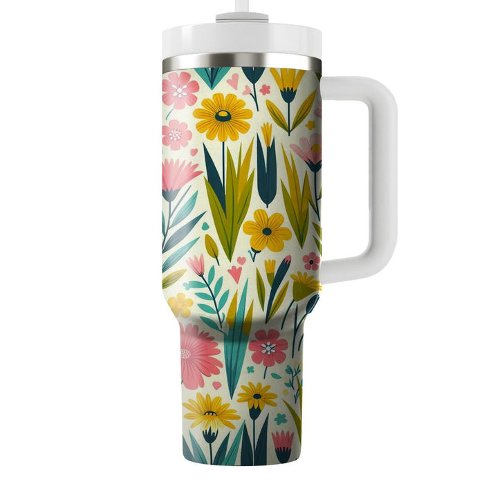 Sunny Meadow Pattern  Tumblers With Lids