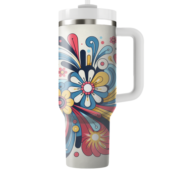 Whimsical Floral Whirlwind  Travel Tumblers