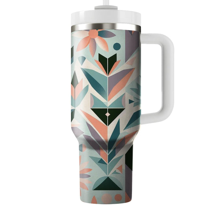 Geometric Blossom Burst  Travel Tumblers