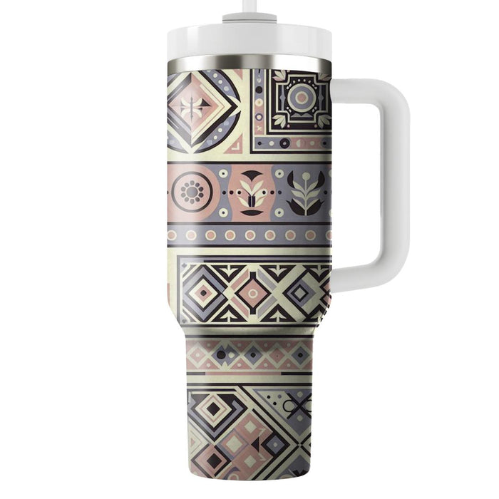 Vintage Geometry Bloom  Personalized Tumblers