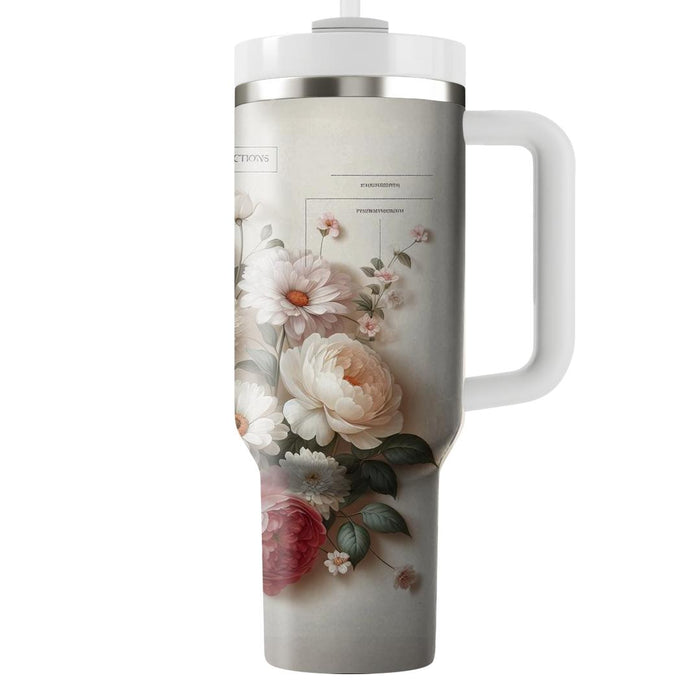 Floral Elegance In Bloom  Unique Tumblers