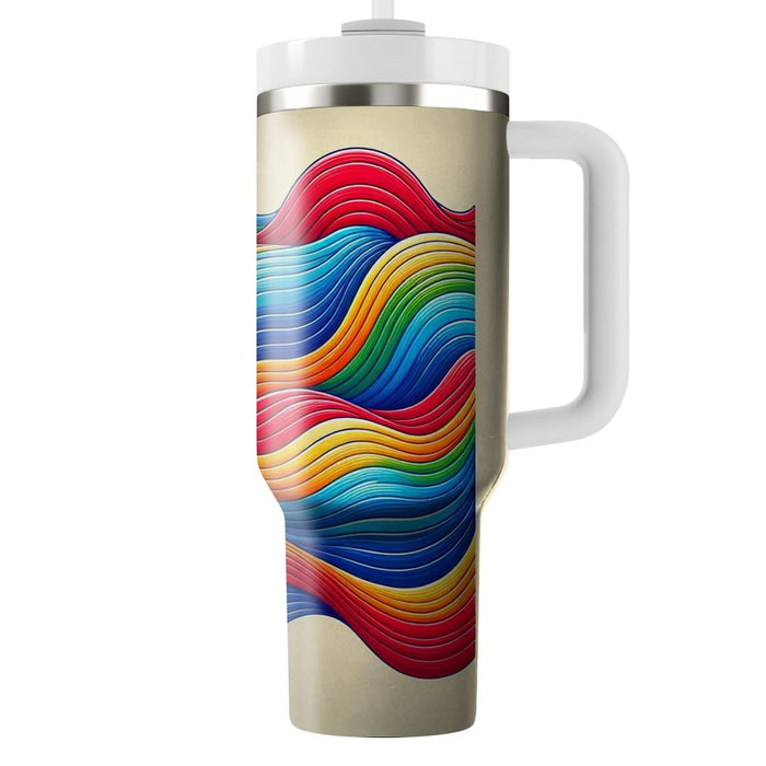 Bright Rainbow Waves  Insulated Tumblers