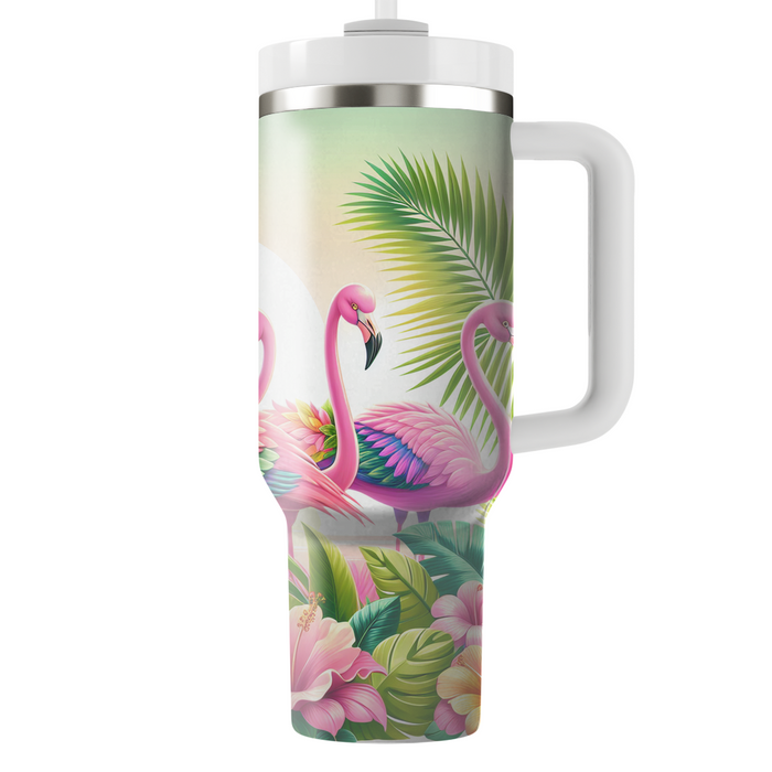 Vibrant Flamingo Fiesta  Personalized Tumblers