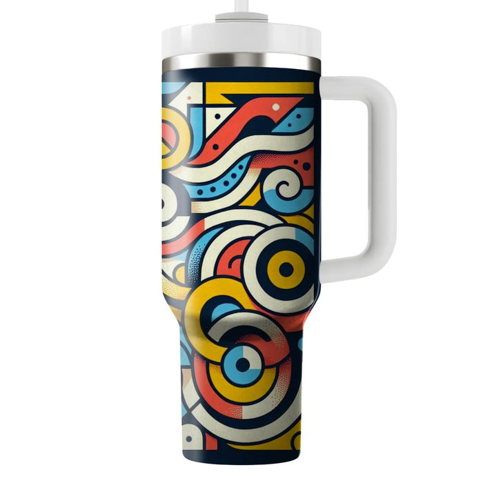 Abstract Fusion  Tumblers With Lids