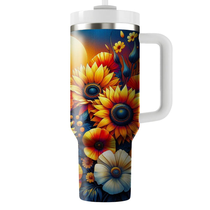 Sunset Floral Fantasy  Unique Tumblers