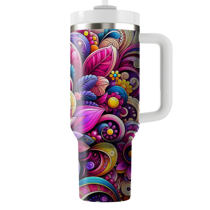 Whimsical Flower Power  Unique Tumblers