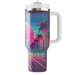 Vibrant Synthwave Landscape  Personalized Tumblers