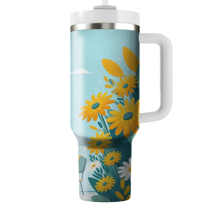 Vivid Sunshine Daisies  Tumbler Cups