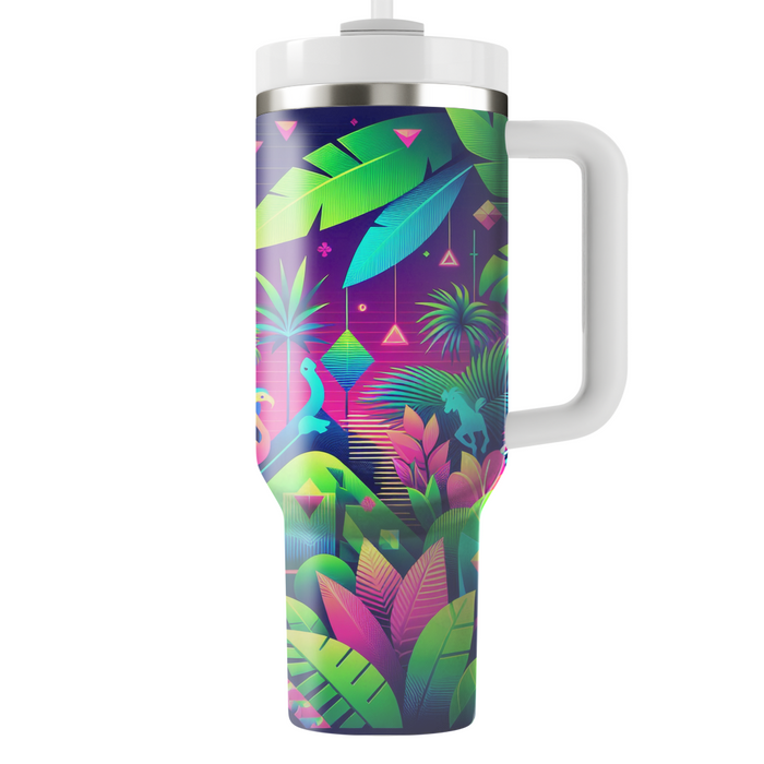 Geometric Neon Jungle Insulated Tumblers