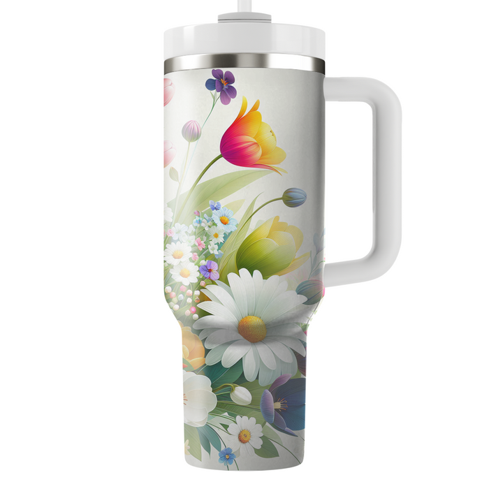 Spring Floral Whimsy  Personalized Tumblers