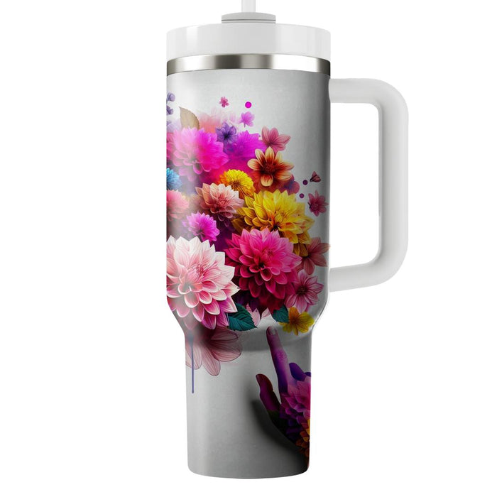 Vibrant Dahlia Dream  Unique Tumblers