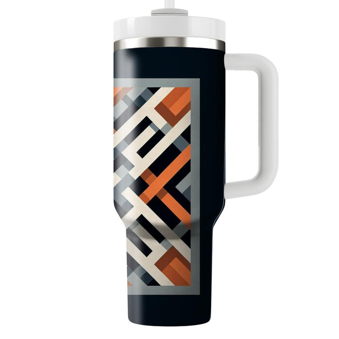 Geometric Crisscross Pattern  Personalized Tumblers