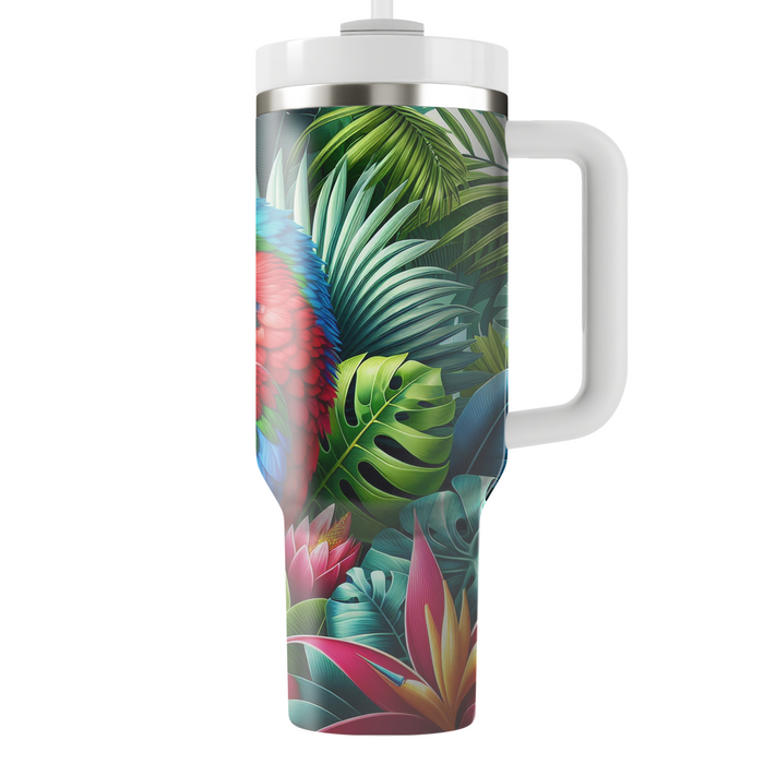 Tropical Parrot Paradise  Personalized Tumblers