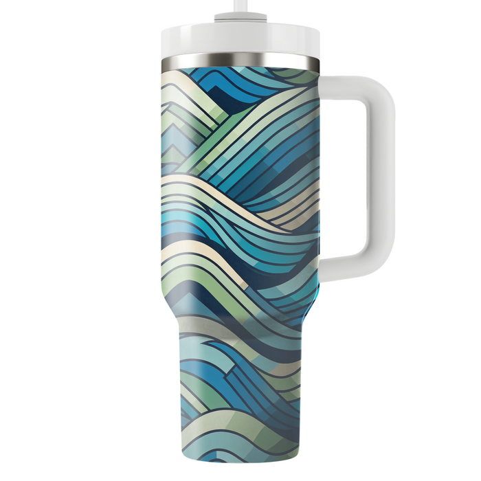 Artistic Geometric Waves  Decorative Tumblers