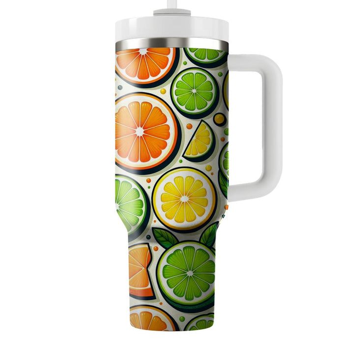 Sunny Citrus Slice Pattern  Personalized Tumblers