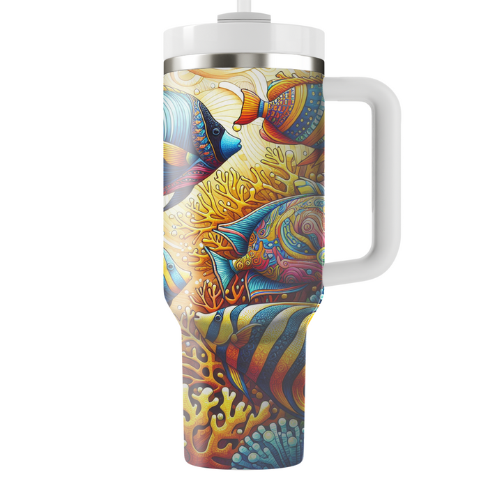 Colorful Tropical Fish Dance  Tumblers With Lids